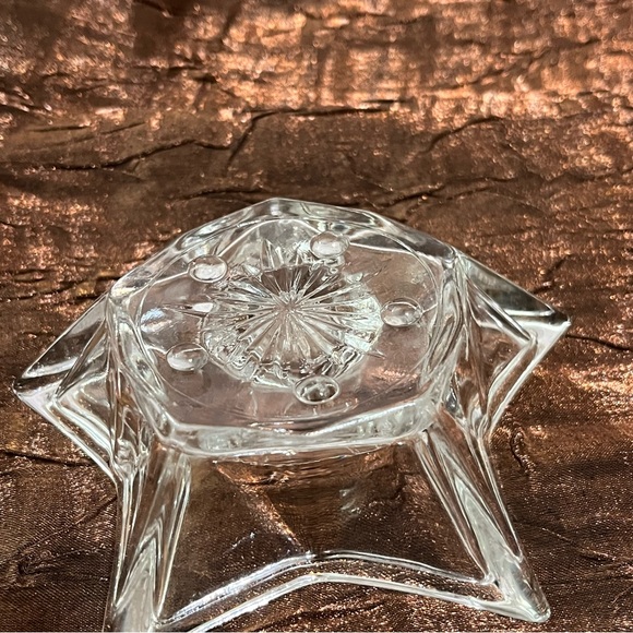 Crystal 5 point star tapered candlestick candleholders lay flat elegant 1’x5’ - Picture 8 of 10